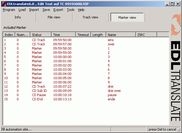 EDLtranslate Marker site