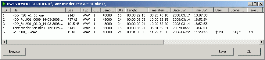 screenshot of the program